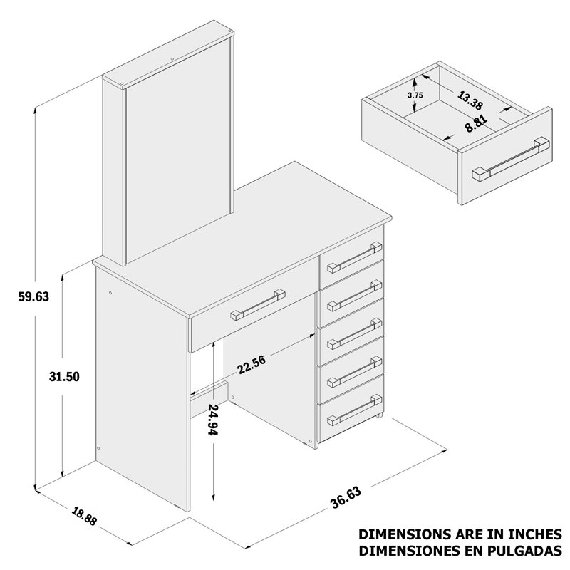 Latitude Run® Jocelyne Dressing Vanity with Mirror & Reviews Wayfair